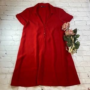 Zara Red Babydoll Mini Dress